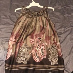 Multi colored paisley print top